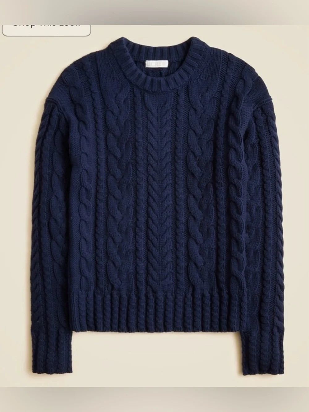Not for sale J.Crew Cable-knit crewneck sweater in navy